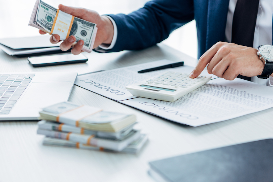 Businessman Counting Money